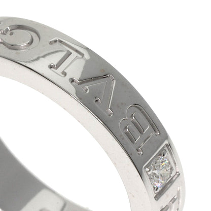 Bvlgari Ring K18Wg Silver Double Logo Diamond