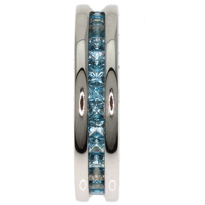 Bvlgari Ring K18Wg Silver B-Zero1 B-Zero One 1 Band Xs Blue Topaz #49