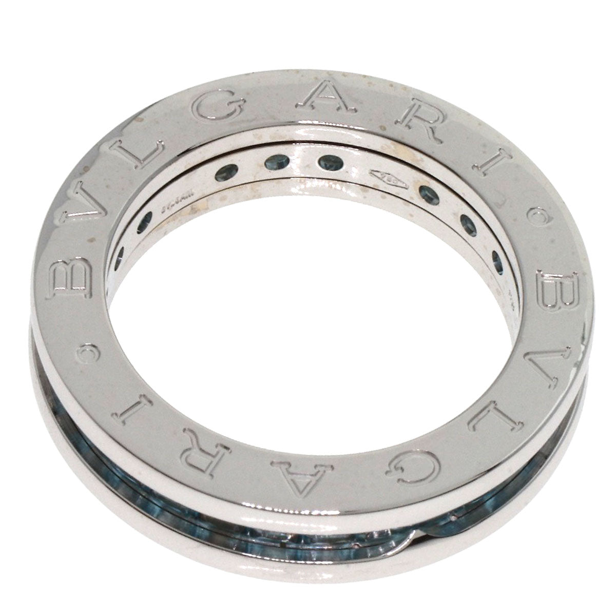 Bvlgari Ring K18Wg Silver B-Zero1 B-Zero One 1 Band Xs Blue Topaz #49