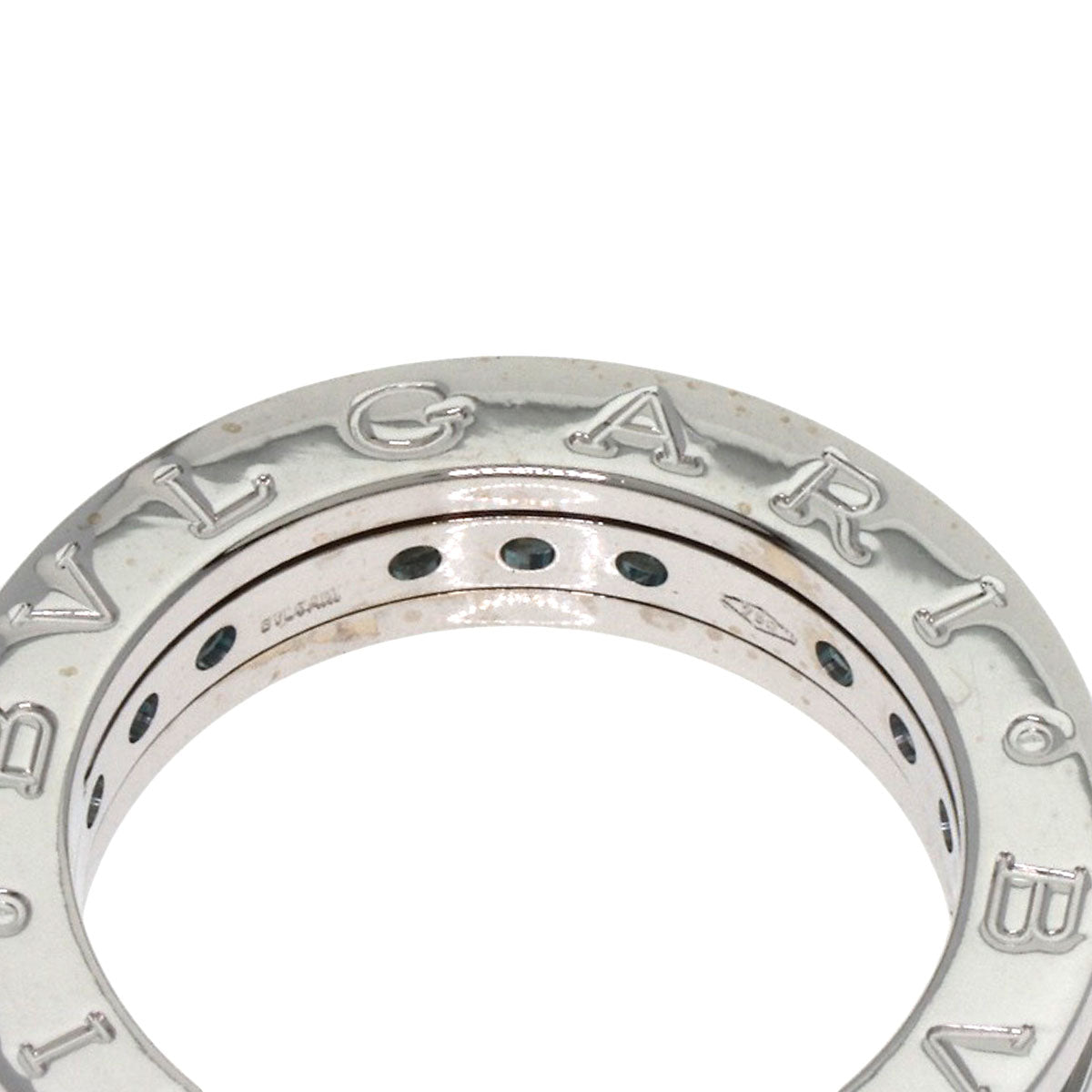 Bvlgari Ring K18Wg Silver B-Zero1 B-Zero One 1 Band Xs Blue Topaz #49