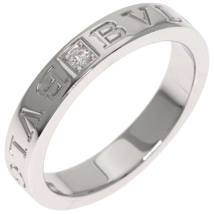 Bvlgari Ring K18Wg Silver Double Logo Diamond