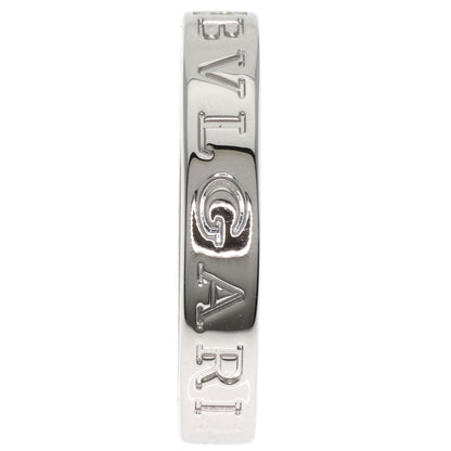 Bvlgari Ring K18Wg Silver Double Logo Diamond
