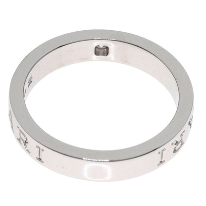 Bvlgari Ring K18Wg Silver Double Logo Diamond