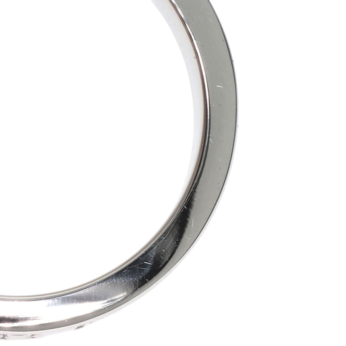 Bvlgari Ring K18Wg Silver Double Logo Diamond