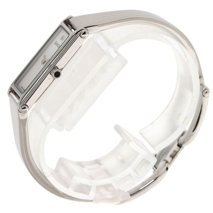 Gucci Watches Quartz 1500L Stainless Steel , Stainless Steel Silver Square Face Bangle White Shell