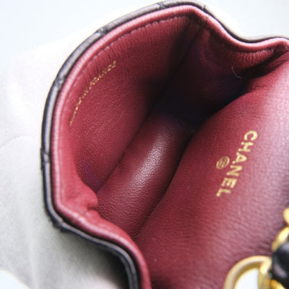 Chanel Waist Bag Lambskin Black Rare Vintage Micro Matrasse Chain Pochette Women