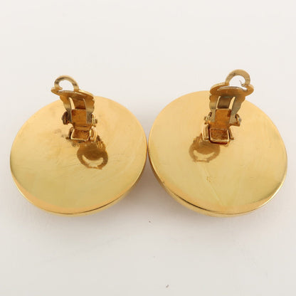 Chanel Earring Plated Gold Black Coco Mark Women