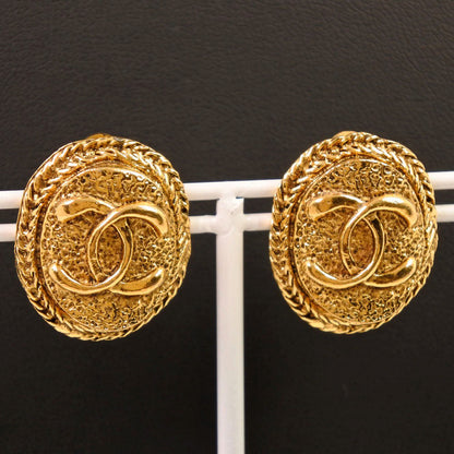 Chanel Earring Plated Gold Gold Vintage Coco Mark Women