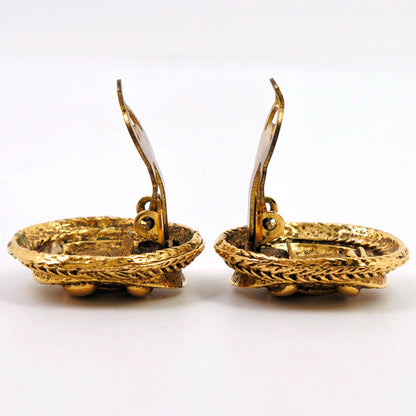 Chanel Earring Plated Gold Gold Vintage Coco Mark Women