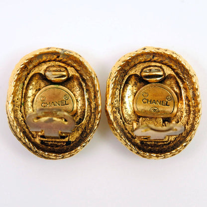 Chanel Earring Plated Gold Gold Vintage Coco Mark Women
