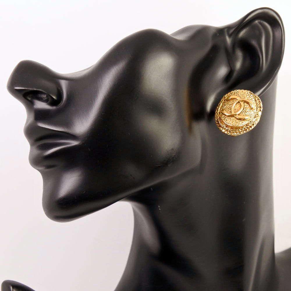 Chanel Earring Plated Gold Gold Vintage Coco Mark Women