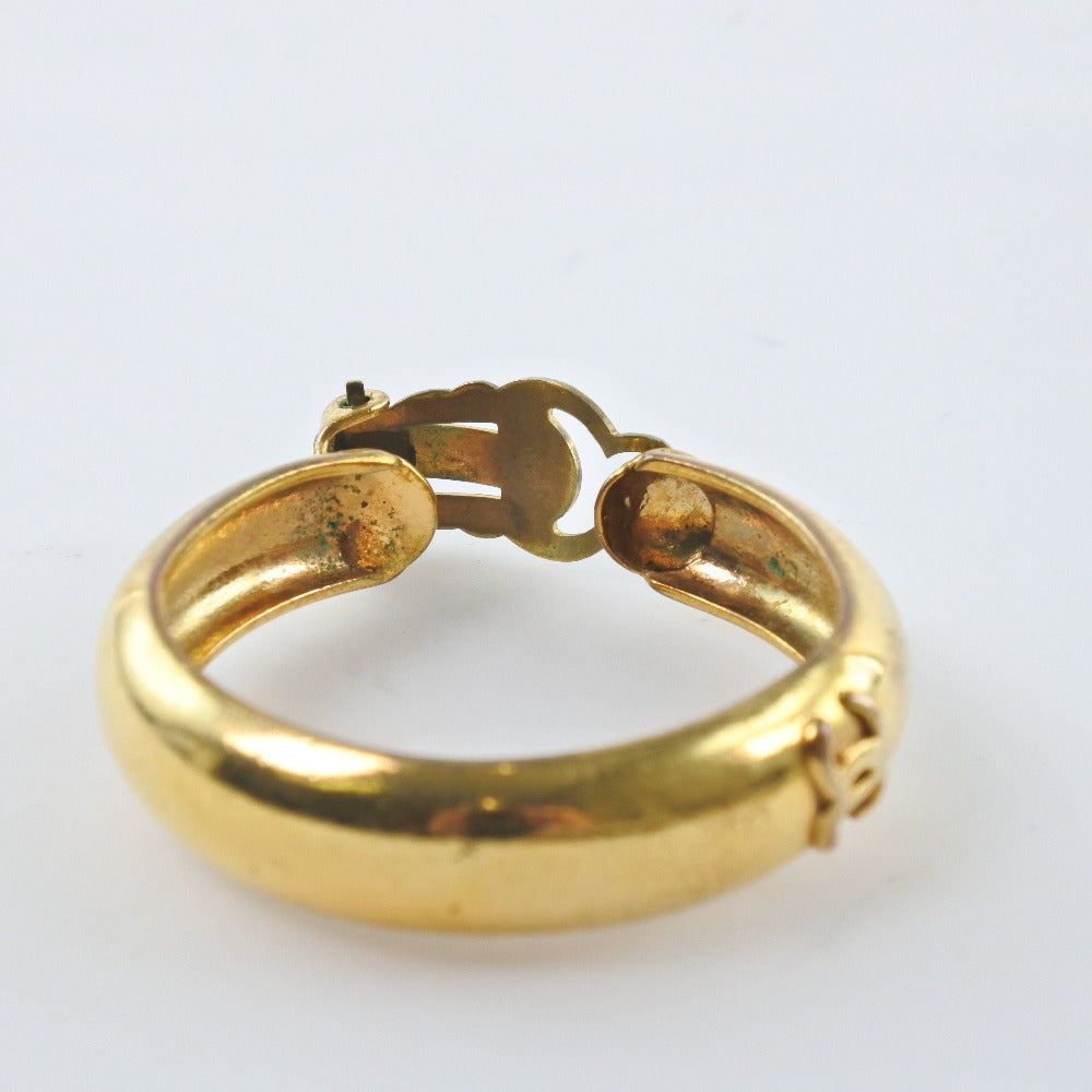 Chanel Earring Plated Gold Gold Hoop Coco Mark Women