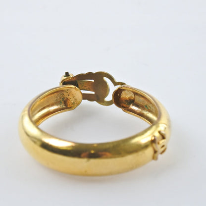 Chanel Earring Plated Gold Gold Hoop Coco Mark Women
