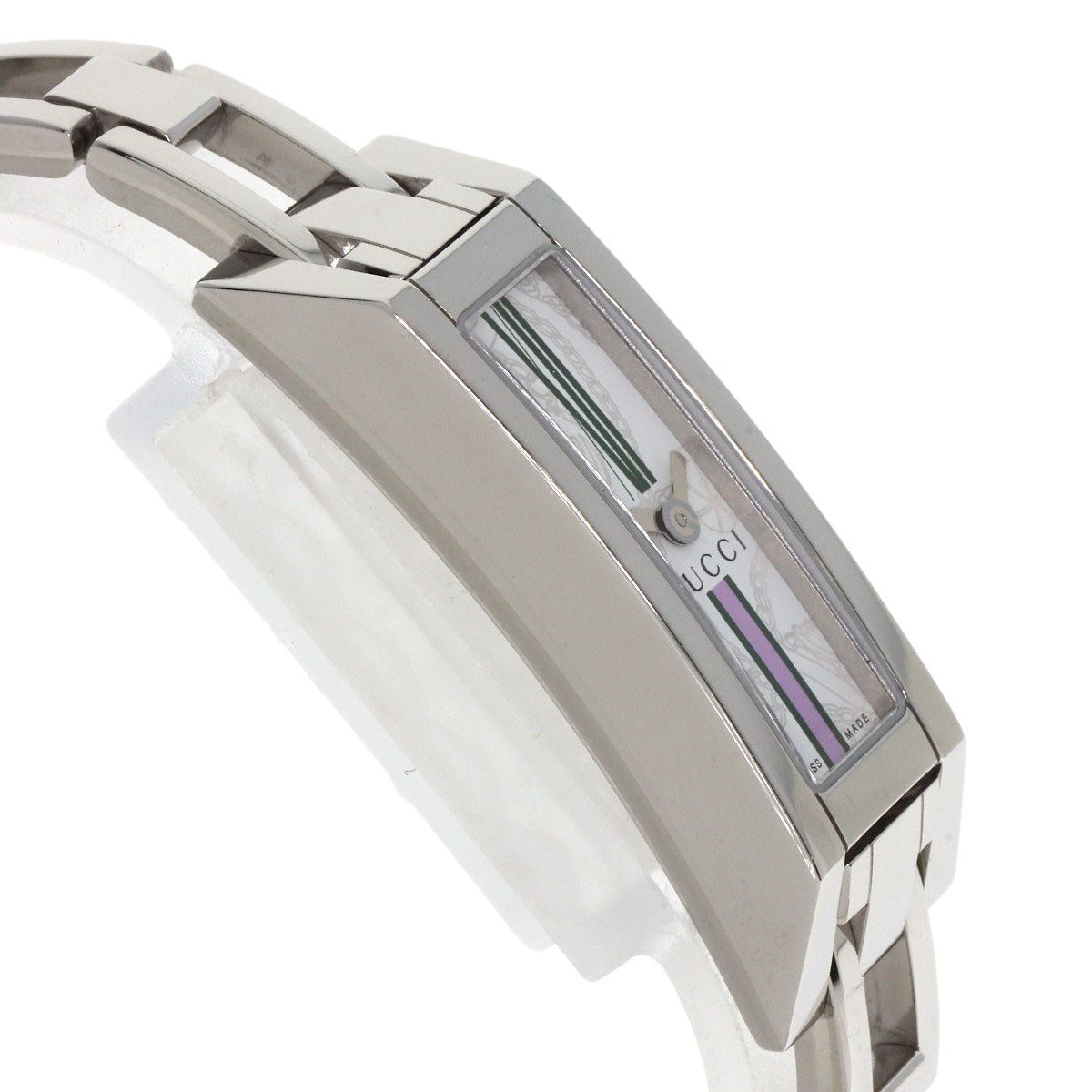 Gucci Watches Quartz 110 Stainless Steel , Stainless Steel Silver Square Face White Dial Women