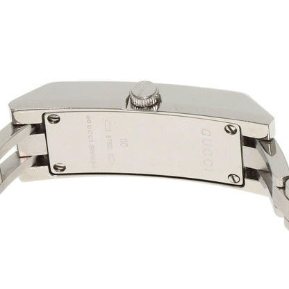 Gucci Watches Quartz 110 Stainless Steel , Stainless Steel Silver Square Face White Dial Women