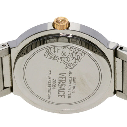 Versace Watches Quartz Zsq81 Stainless Steel , Stainless Steel Silver Logo Motif Ivory Dial Women