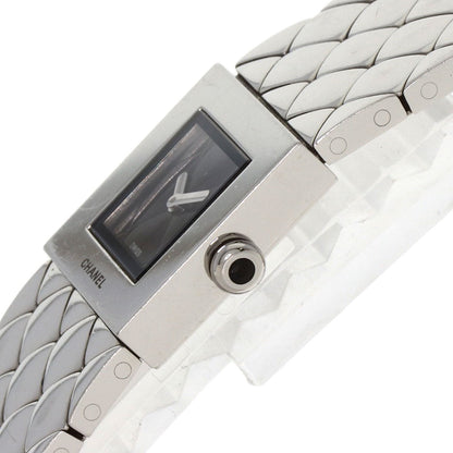 Chanel Watches Quartz H0008 Stainless Steel , Stainless Steel Silver Matrasse Black Dial Women