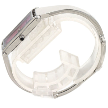 Gucci Watches Quartz 1500L Stainless Steel , Stainless Steel Silver Square Face Pink Shell Dial