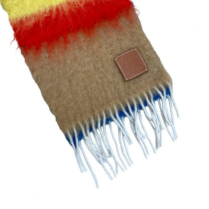 Loewe Scarf Wool, Nylon, Mohair Blue Anagram Multicolored Mohair Stole Mens