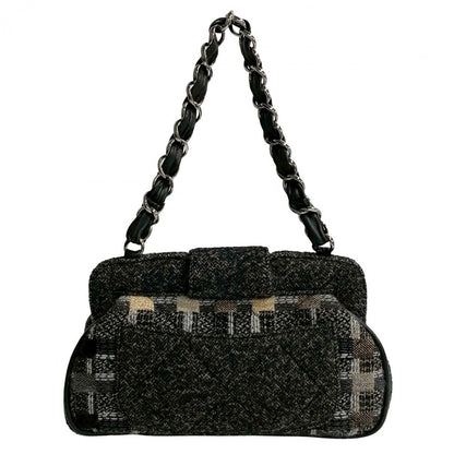 Chanel Shoulder Bag Tweed, Lambskin Multicolor Coco Mark Women
