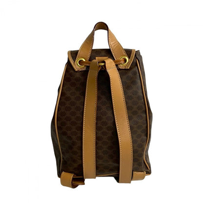 Celine Backpack Leather, Pvc Brown Ringmetal Logo Macadam Blason Triomphepattern Women