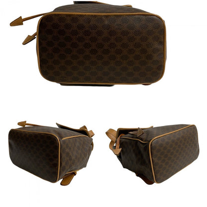 Celine Backpack Leather, Pvc Brown Ringmetal Logo Macadam Blason Triomphepattern Women