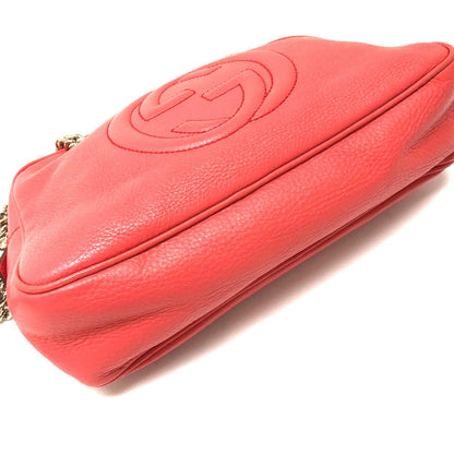 Gucci Shoulder Bag 308983 Leather Begonia Pink Interlocking G Soho Small Women