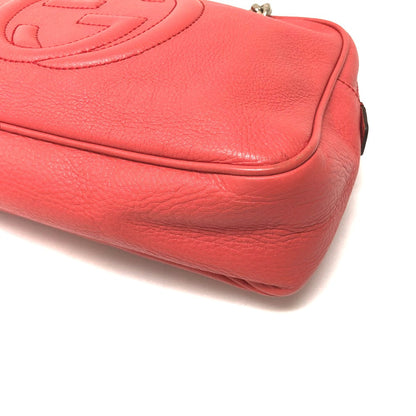 Gucci Shoulder Bag 308983 Leather Begonia Pink Interlocking G Soho Small Women