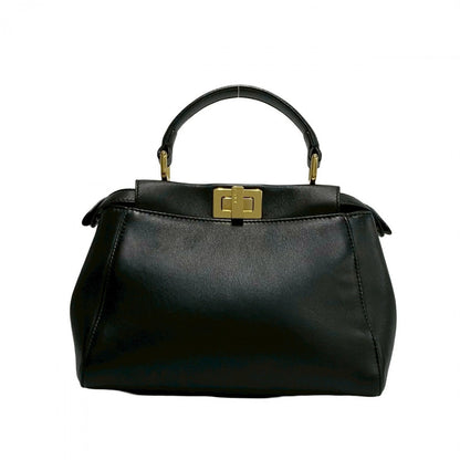 Fendi Shoulder Bag Leather Black Peek-A-Boo Mini Women
