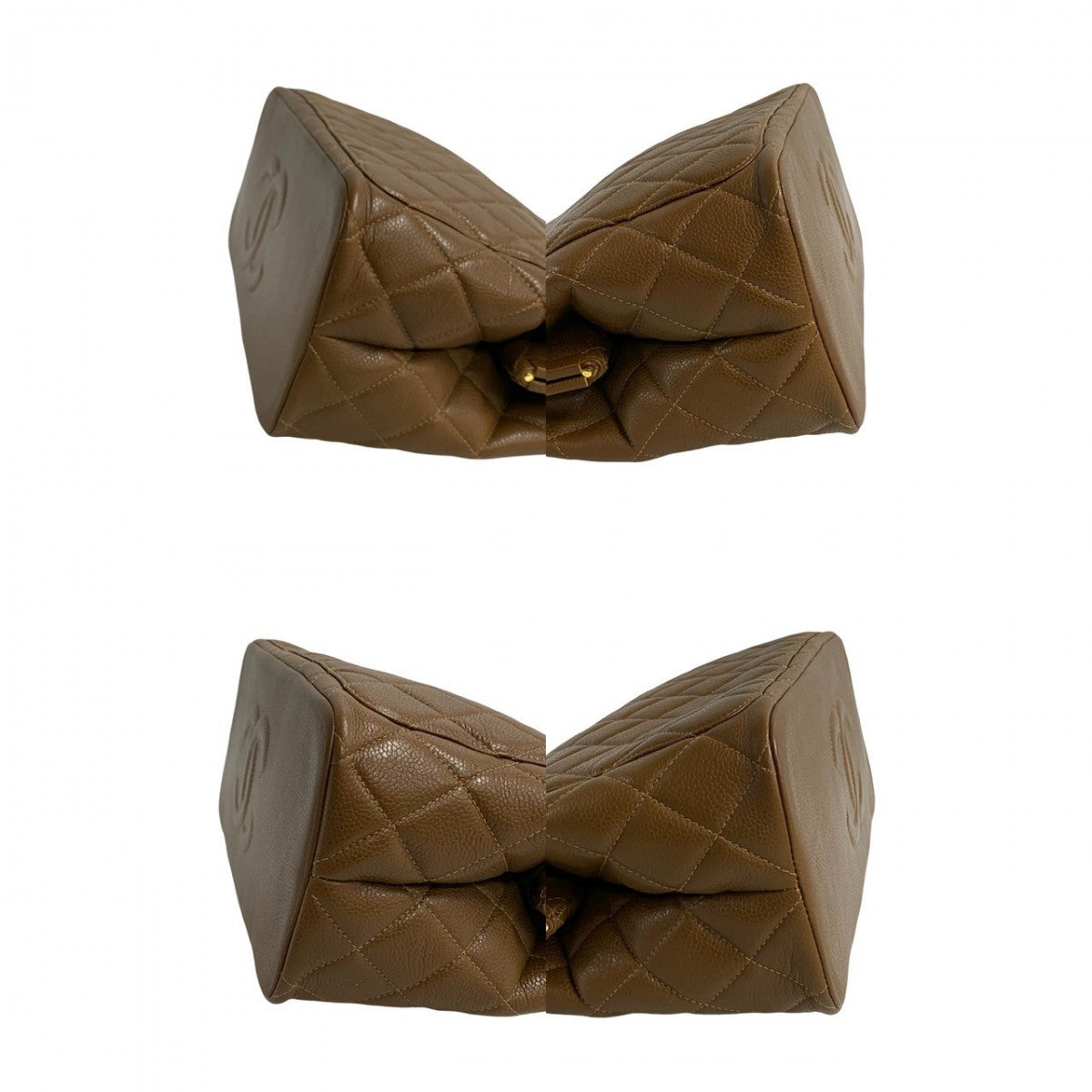 Chanel Tote Bag Matt Caviar Skin Brown Coco Mark Matrasse Women