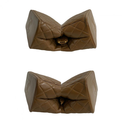 Chanel Tote Bag Matt Caviar Skin Brown Coco Mark Matrasse Women