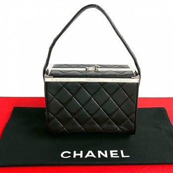 Chanel Handbag Lambskin Black Kannon Vanity Women