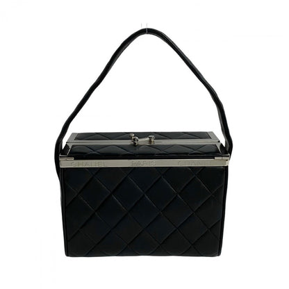 Chanel Handbag Lambskin Black Kannon Vanity Women