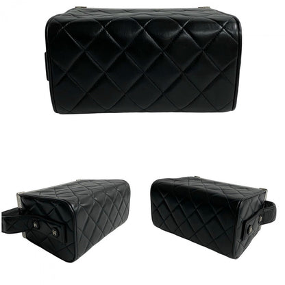 Chanel Handbag Lambskin Black Kannon Vanity Women
