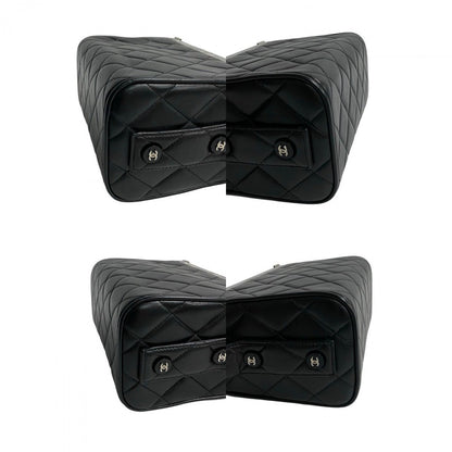 Chanel Handbag Lambskin Black Kannon Vanity Women