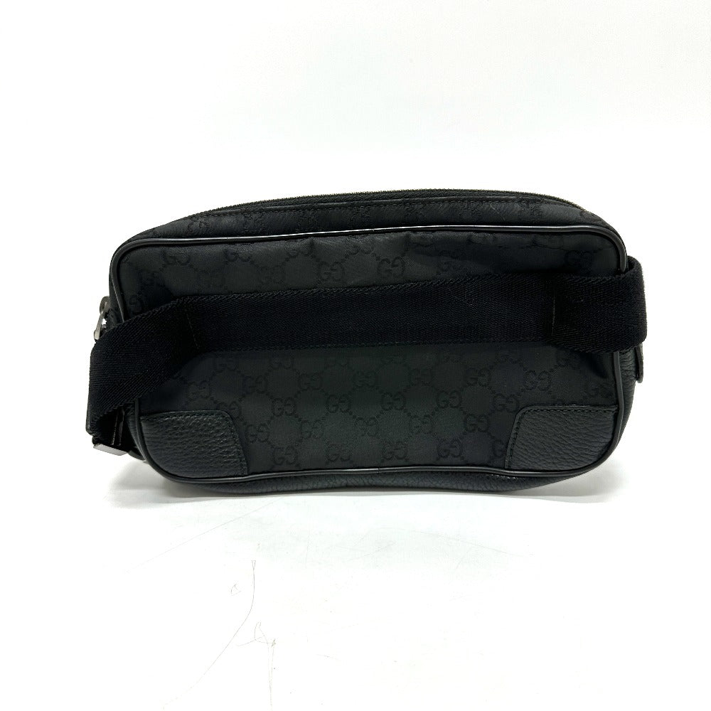 Gucci Waist Bag 336672 Nylon / Leather Black Gg Nylon