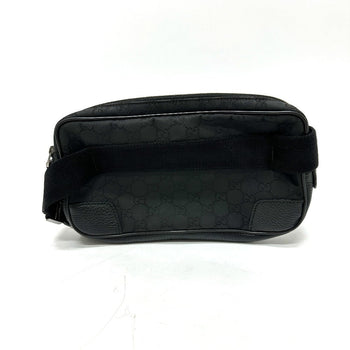 Gucci Waist Bag 336672 Nylon / Leather Black Gg Nylon