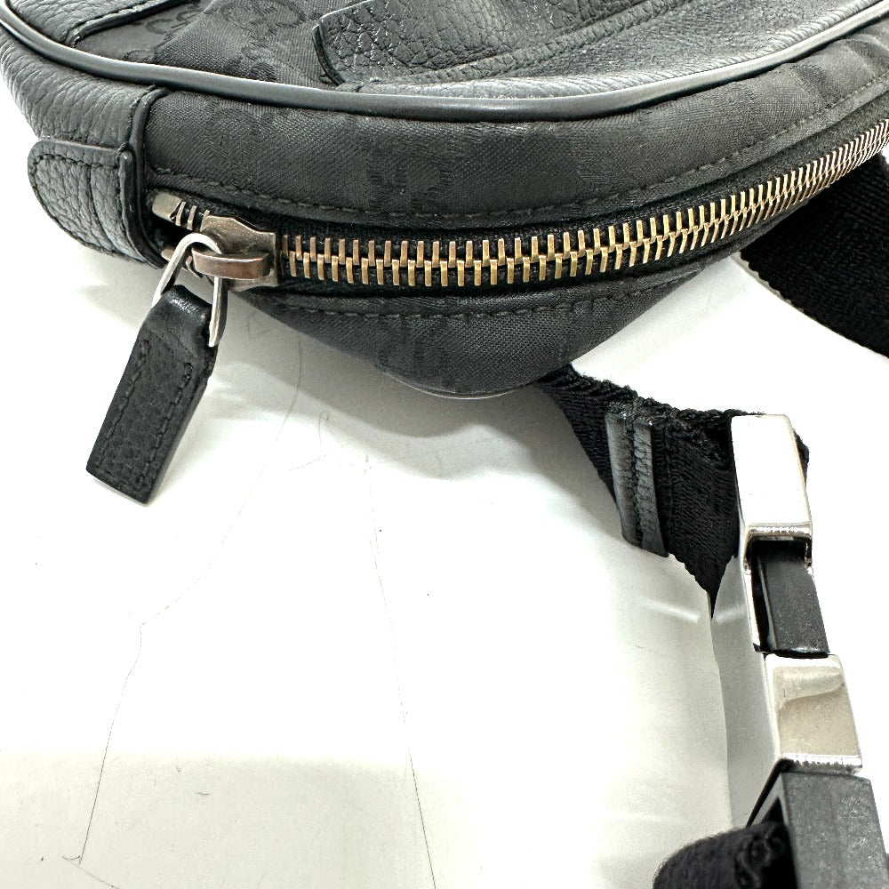 Gucci Waist Bag 336672 Nylon / Leather Black Gg Nylon