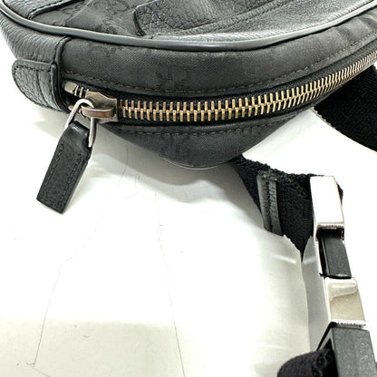 Gucci Waist Bag 336672 Nylon / Leather Black Gg Nylon
