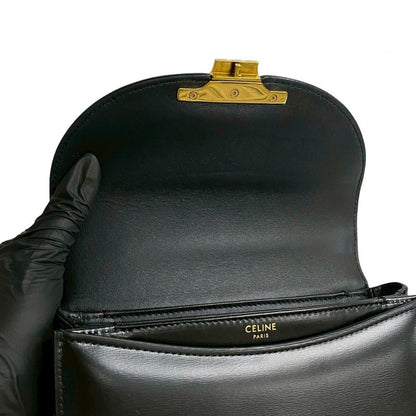 Celine Shoulder Bag Leather Black Teen Chain Busas Women