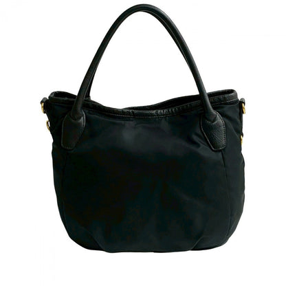 Prada Tote Bag Nylon, Leather Black Prada Logometal Women