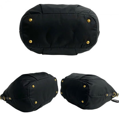 Prada Tote Bag Nylon, Leather Black Prada Logometal Women