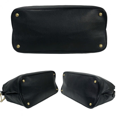 Prada Handbag Leather Black Prada Logometal Women
