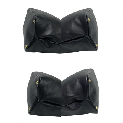 Prada Handbag Leather Black Prada Logometal Women