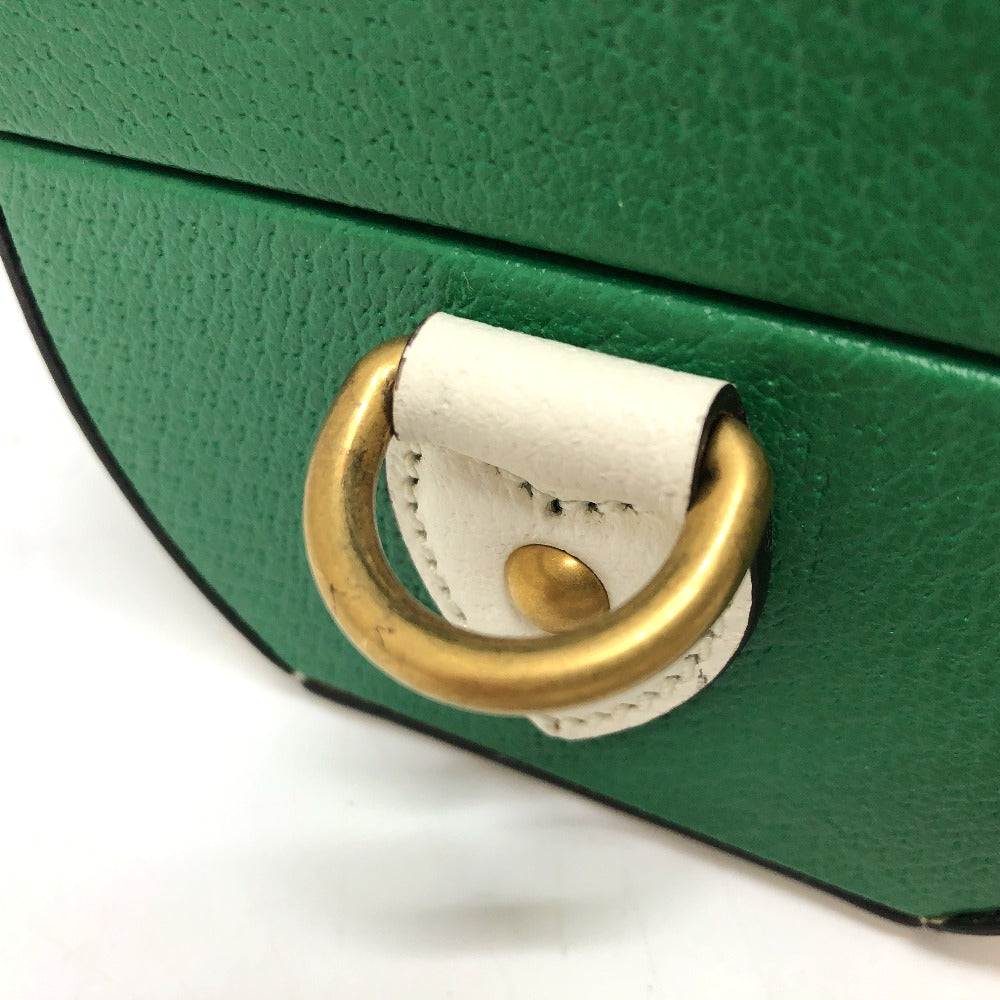 Gucci Handbag 723801 Leather Green Logo Golf Ball Case Women
