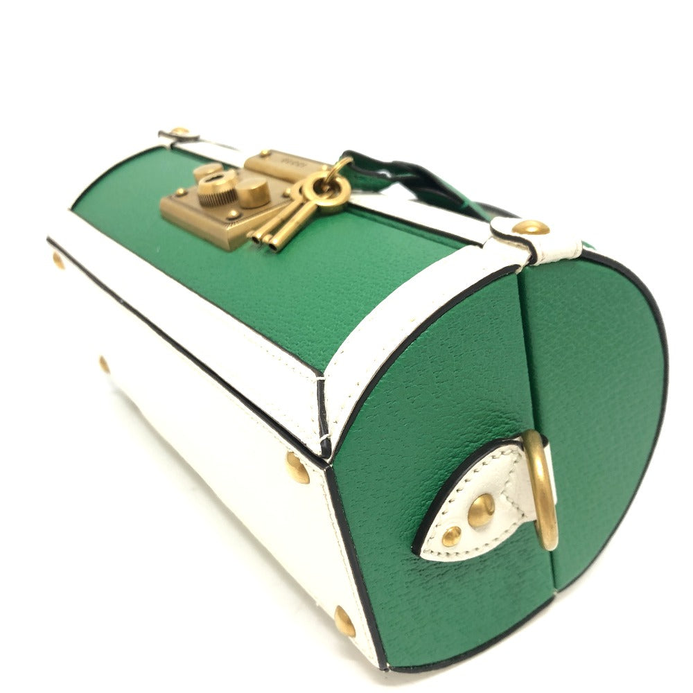 Gucci Handbag 723801 Leather Green Logo Golf Ball Case Women