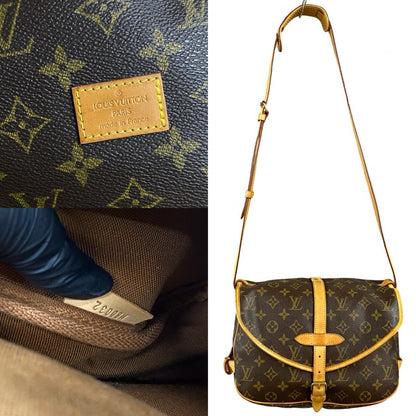 Louis Vuitton Shoulder Bag M42256 Leather, Pvc Brown Monogram Saumur 30 Mens(Unisex)