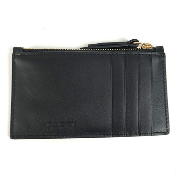 Gucci Coin Case 431715 Leather Black Logo Fragment Case Mens(Unisex)