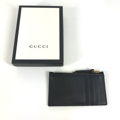 Gucci Coin Case 431715 Leather Black Logo Fragment Case Mens(Unisex)