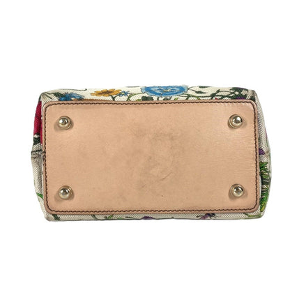 Gucci Handbag 140203 Canvas Multicolor Flora Bamboo Floral Flower